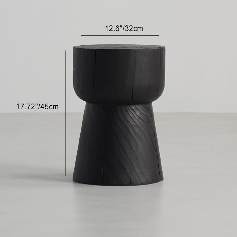 Japanese Wabi-Sabi Wood Geometric End Table