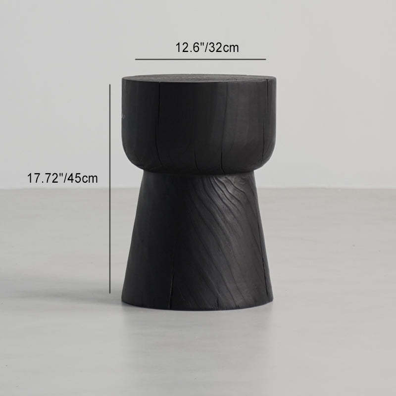 Japanese Wabi-Sabi Wood Geometric End Table