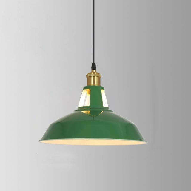 Industrial Vintage Green Iron Dome Cone Pendant