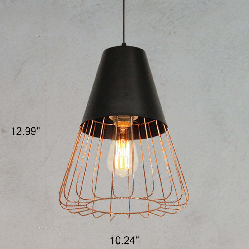 Nordic Iron Geometric Cage Pendant Light