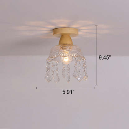 Japanese Minimalist Log Glass Ceiling Light