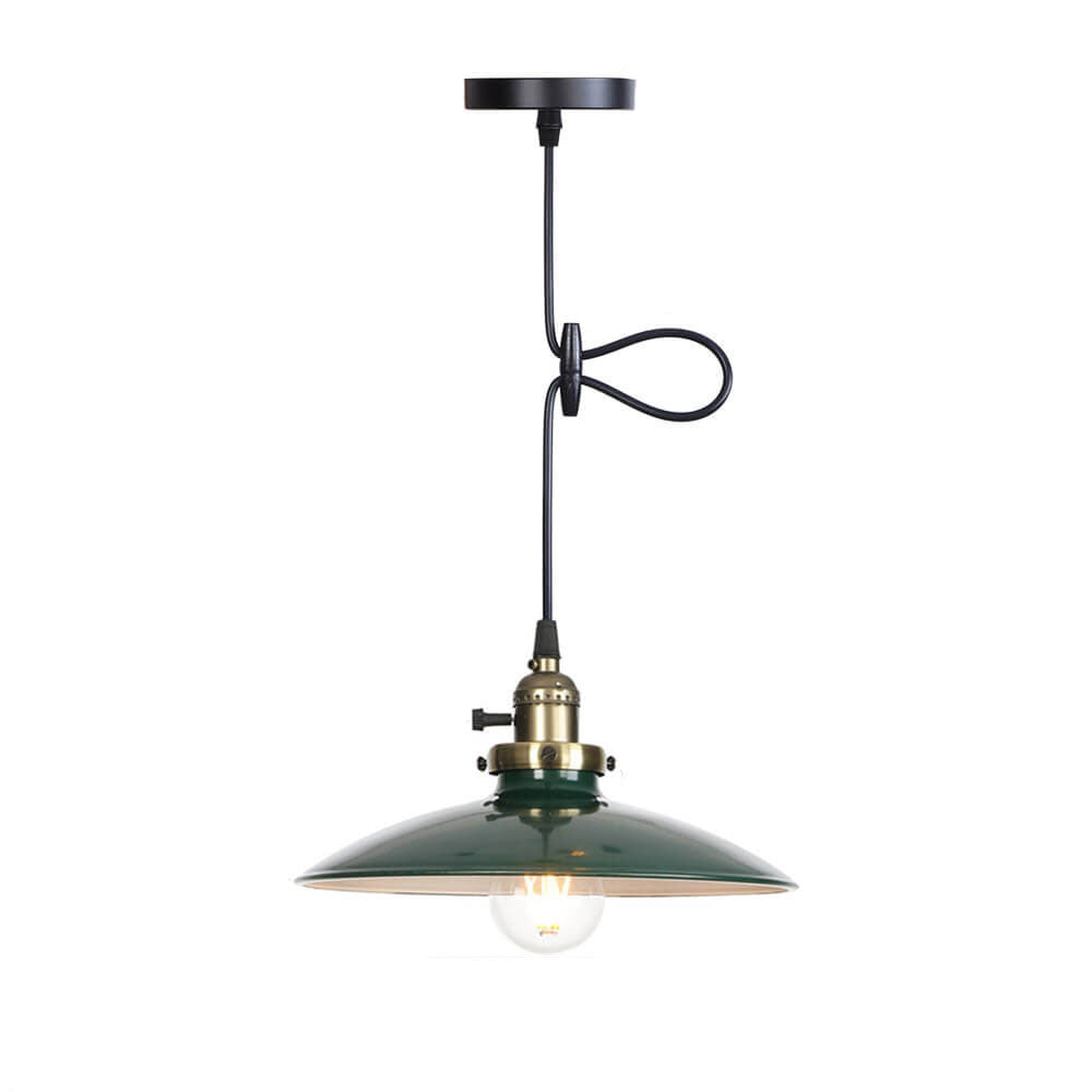 Industrial Iron Multicolor Bowl Pendant Light — A / Green / 110V-120V For US/CA