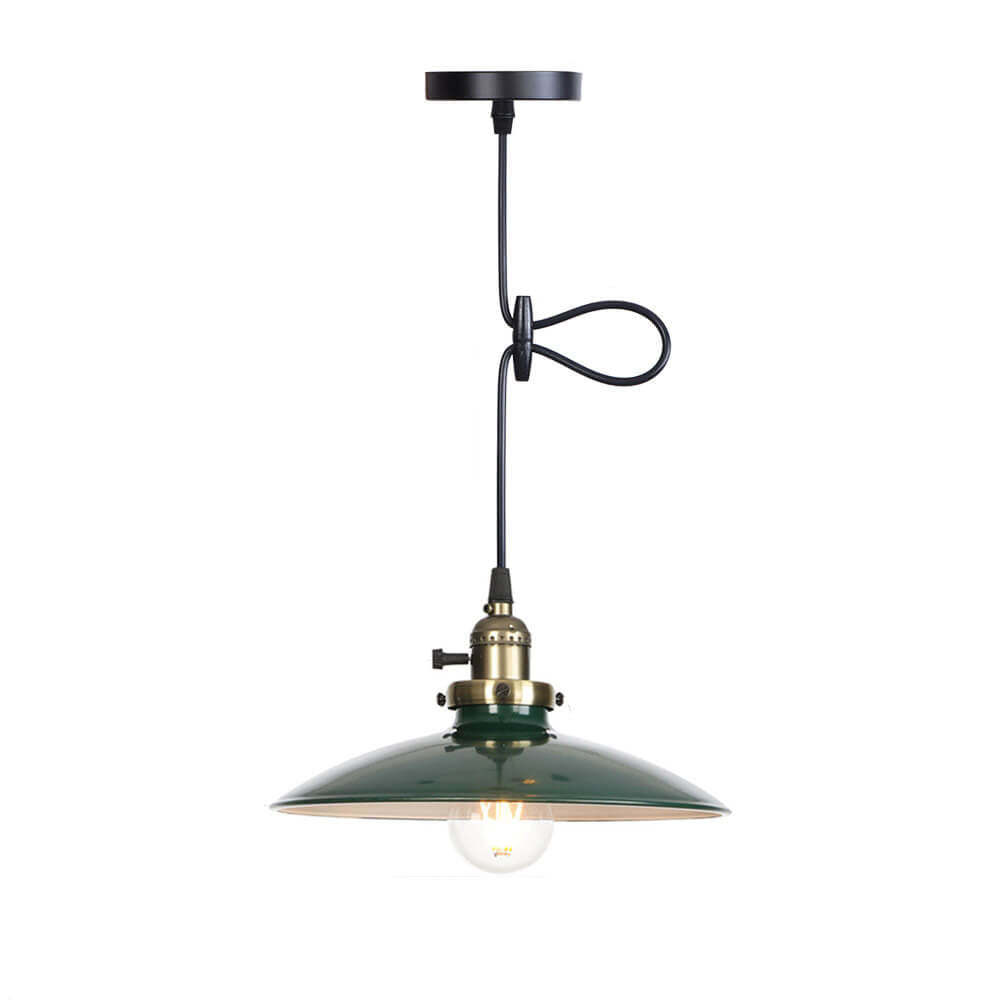 Industrial Iron Multicolor Bowl Pendant Light — A / Green / 110V-120V For US/CA