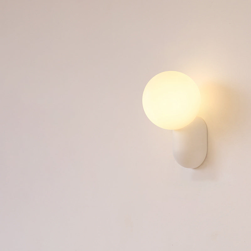Macaron Cream Resin Glass Ball Sconce