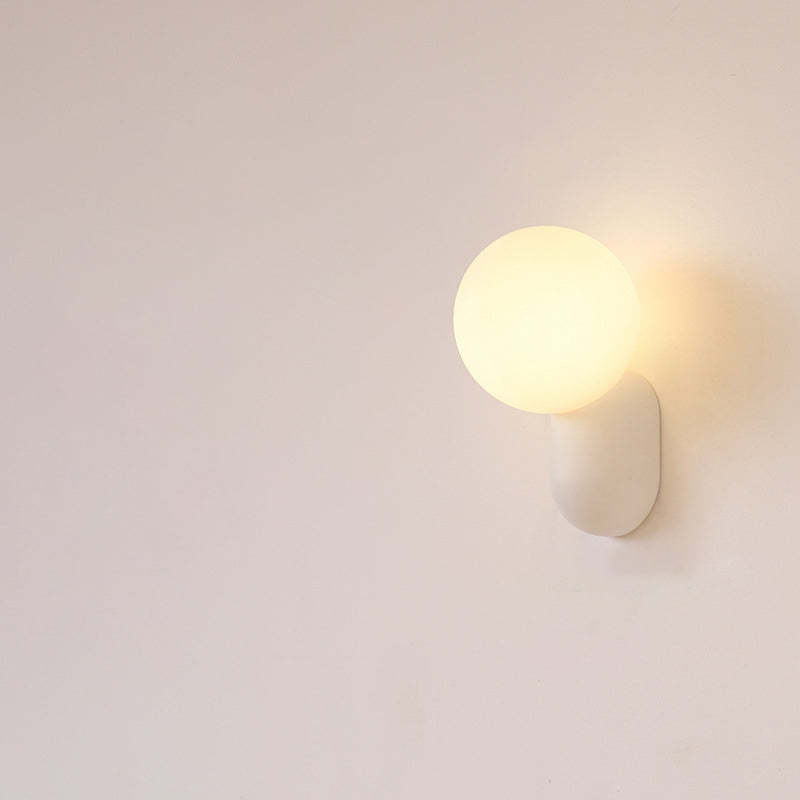 Macaron Cream Resin Glass Ball Sconce