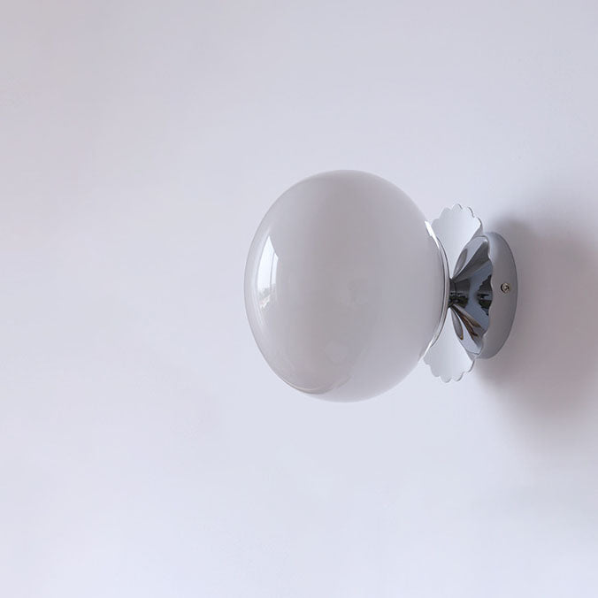 Modern Vintage Iron Glass Round Wall Sconce