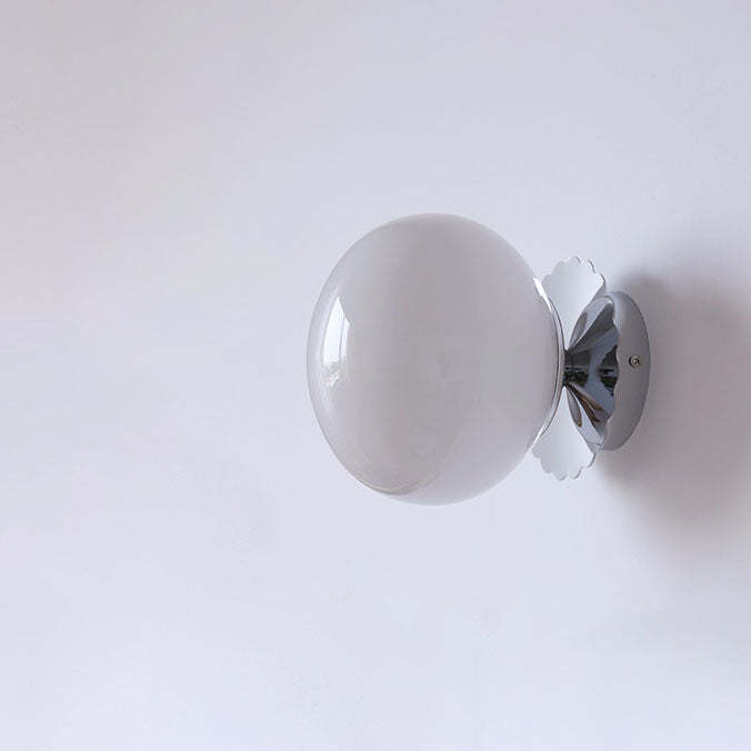 Modern Vintage Iron Glass Round Wall Sconce