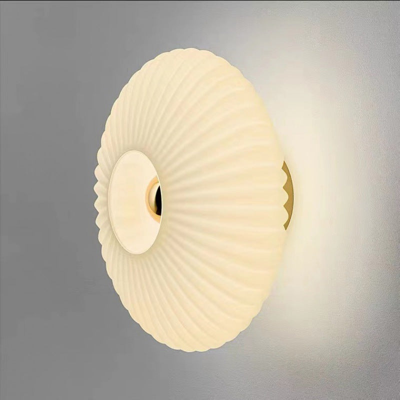 Nordic Vintage Striped Glass Disc Sconce