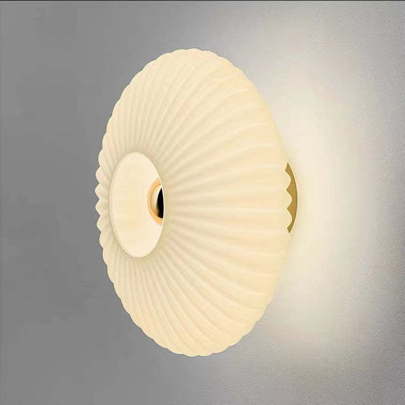 Nordic Vintage Striped Glass Disc Sconce