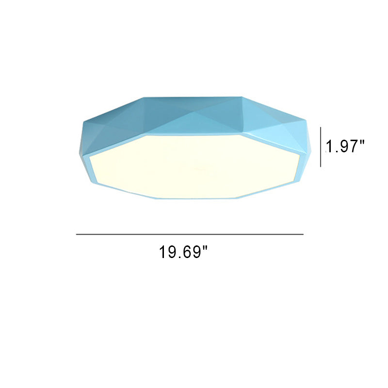 Nordic Macaron Diamond Iron Acrylic LED Flush Light