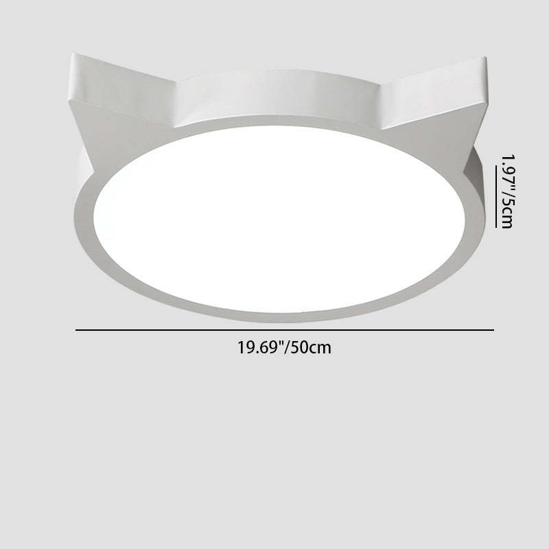 Nordic Macaron Cat LED Kids Flush Mount Light