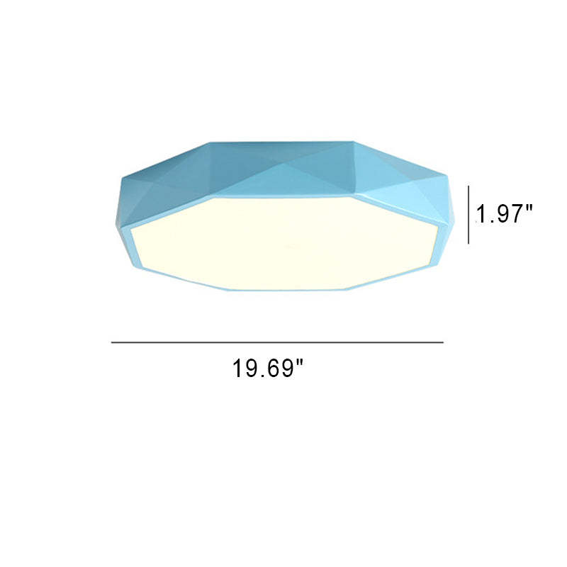 Nordic Macaron Diamond Iron Acrylic LED Flush Light