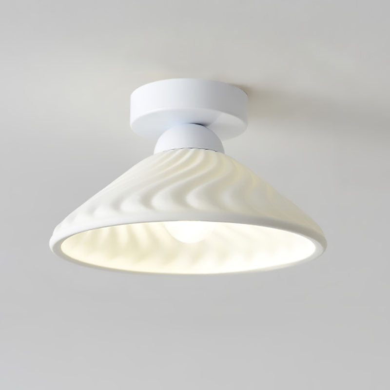 Modern Ceramic Disc Semi-Flush Ceiling Light — B / White / 220V-240V For UK/AU