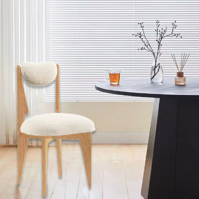 Minimalist Wood Velvet Dining Chair