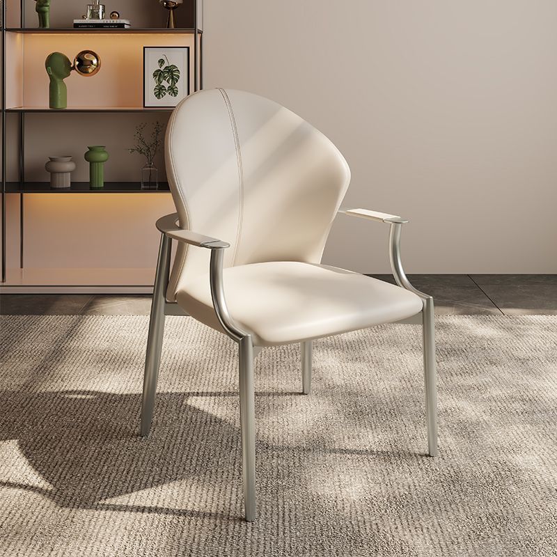 Minimalist Microfiber Leather Square Dining Chair