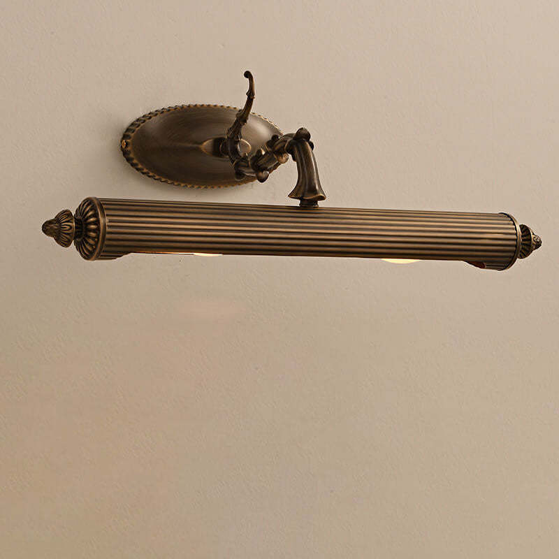 French Antique Copper Cylindrical Vanity Wall Sconce