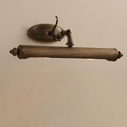 French Antique Copper Cylindrical Vanity Wall Sconce