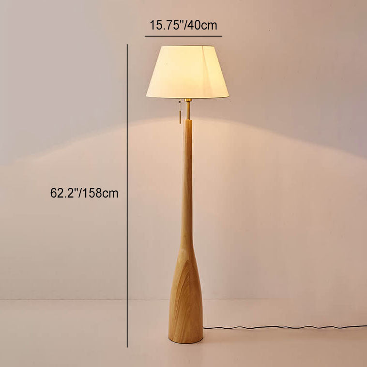Scandinavian Solid Wood Fabric Floor Lamp
