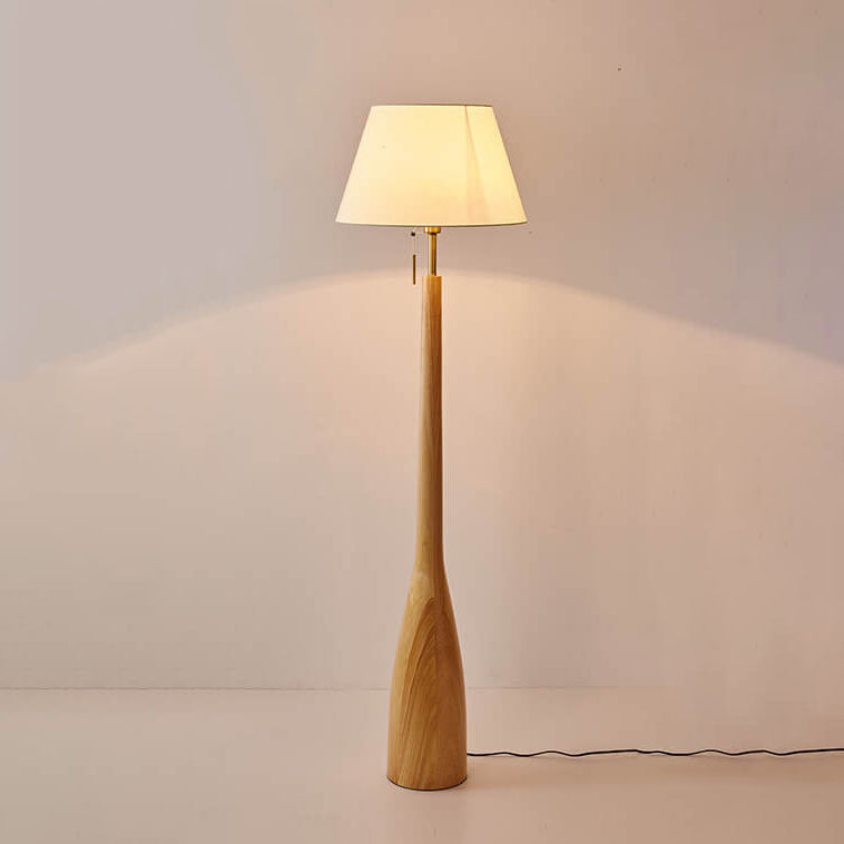 Scandinavian Solid Wood Fabric Floor Lamp — 220V-240V For UK/AU
