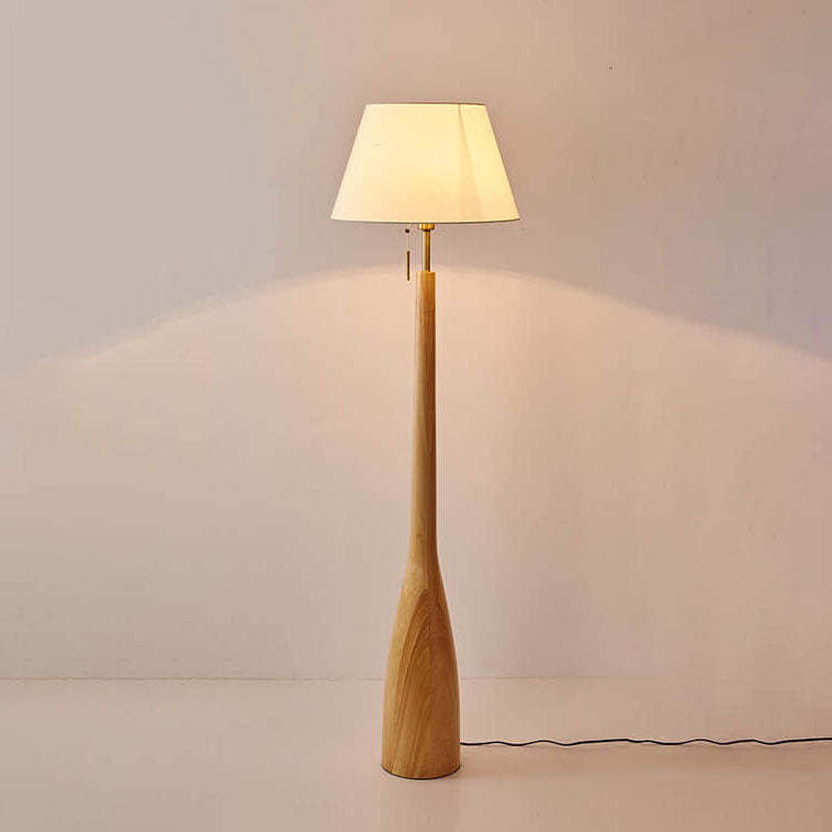 Scandinavian Solid Wood Fabric Floor Lamp — 220V-240V For UK/AU