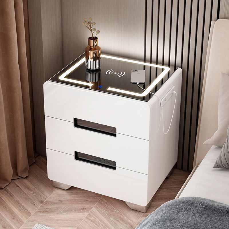 Minimalist Metal Rectangular Nightstand 3-Drawer