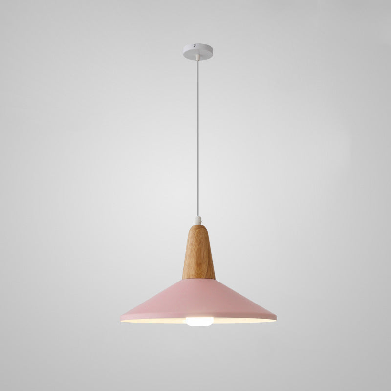 Nordic Macaron Aluminum Wood Pendant Light
