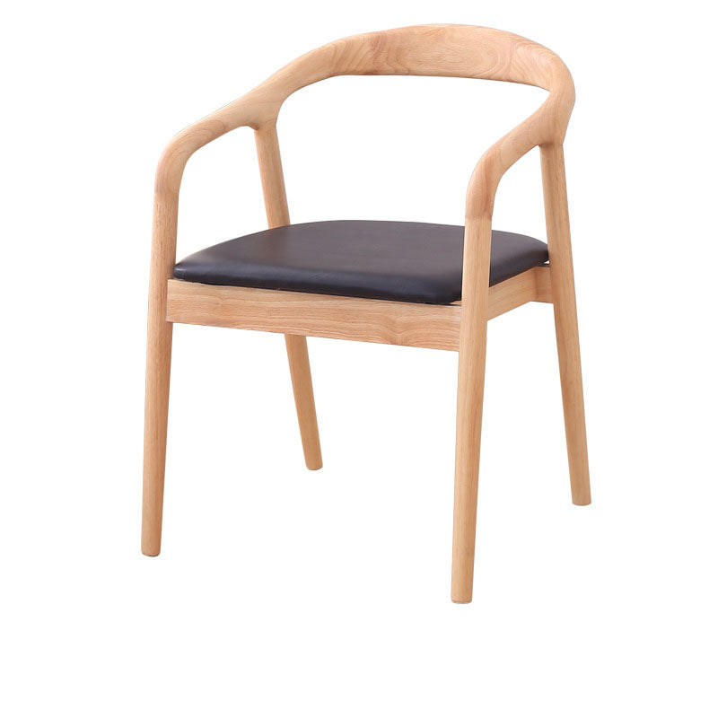 Minimalist Arched Wood Linen Dining Chair