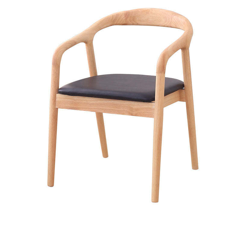 Minimalist Arched Wood Linen Dining Chair