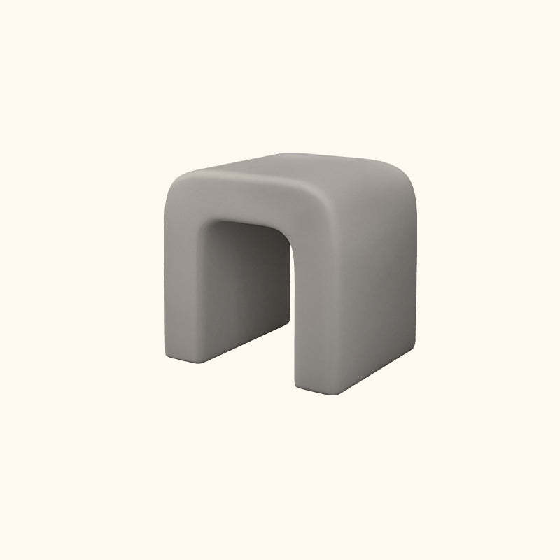 Minimalist Arched PU Leather Wood Vanity Stool
