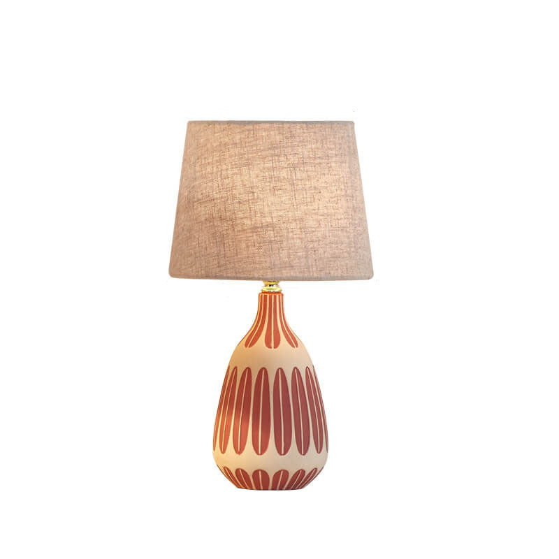 Nordic Vertical Pattern Ceramic Fabric Lamp