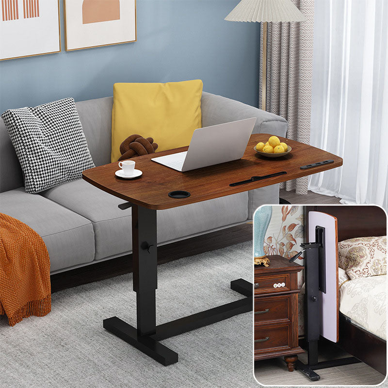 Minimalist Rectangular Wood Metal Foldable End Table — Wood Color