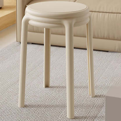 Scandinavian Macaron Round Stackable Plastic Chair — Pink