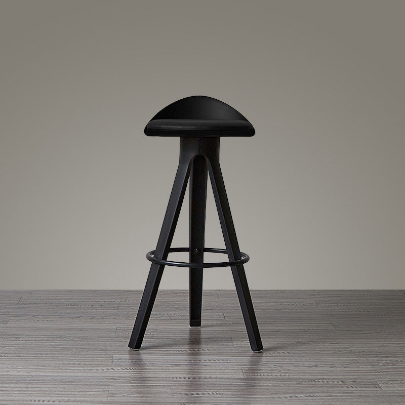 Minimalist Plastic Wooden Tripod Bar Stool