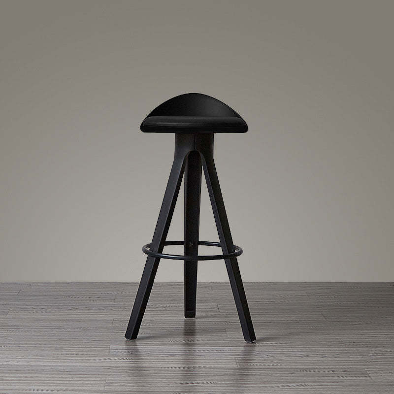 Minimalist Plastic Wooden Tripod Bar Stool