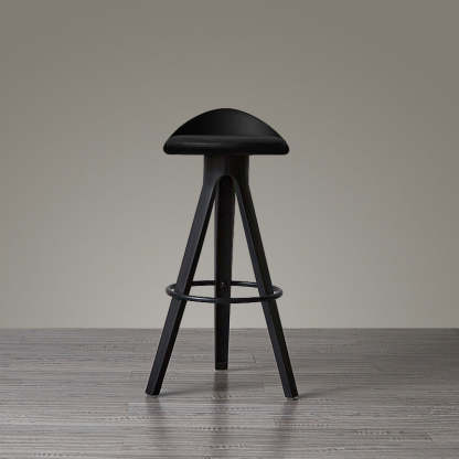 Minimalist Plastic Wooden Tripod Bar Stool