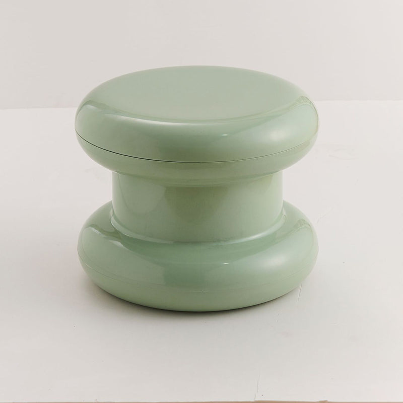 Contemporary Round Backless Plastic Chair — Purple