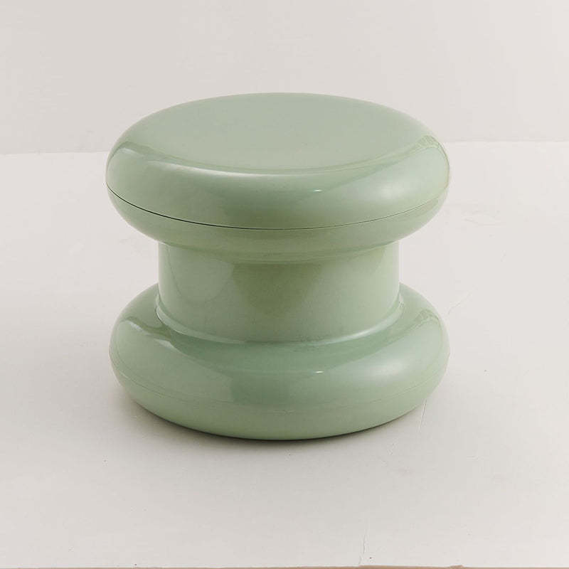 Contemporary Round Backless Plastic Chair — Purple