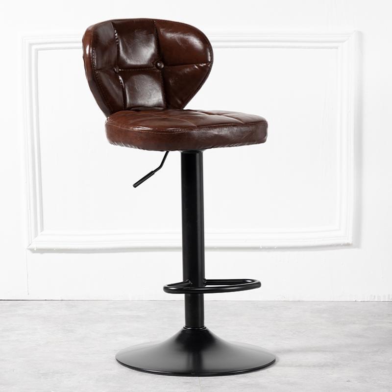 Minimalist Leather Metal Bar Stool
