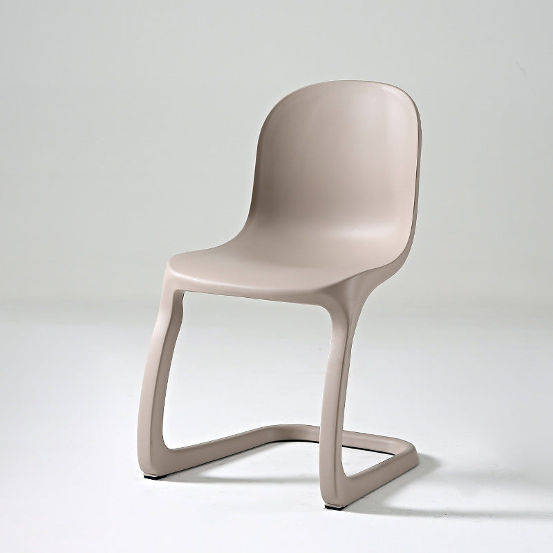 Scandinavian Bow-Frame Plastic Steel Dining Chair
