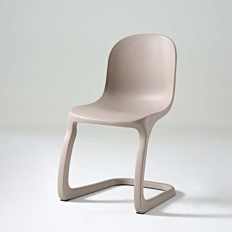 Scandinavian Bow-Frame Plastic Steel Dining Chair