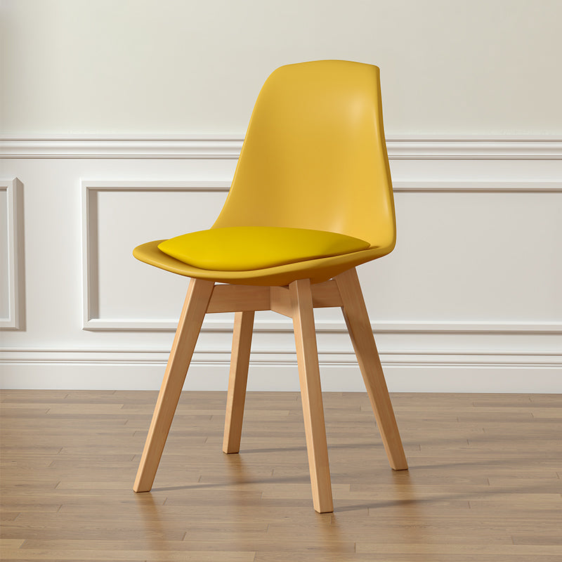 Scandinavian Upholstered Wood Trapezoidal Dining Chair