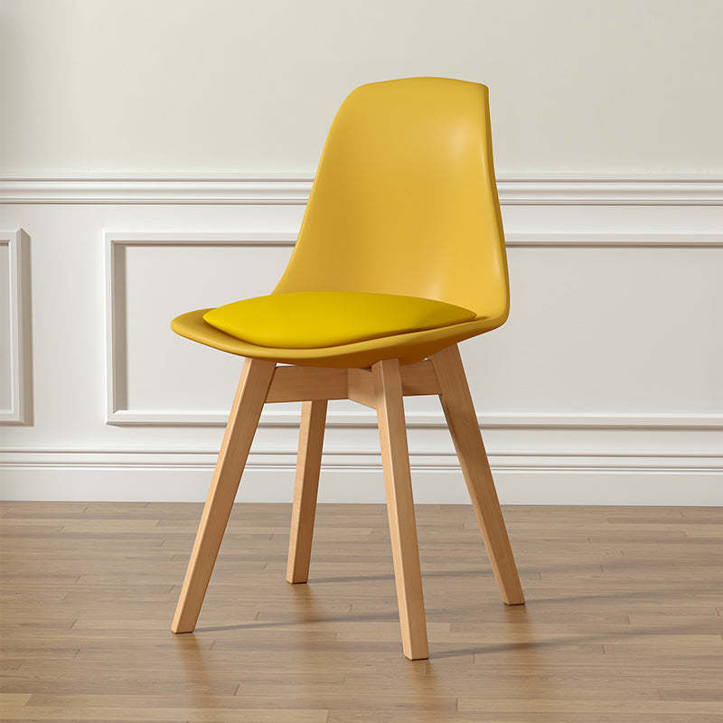 Scandinavian Upholstered Wood Trapezoidal Dining Chair