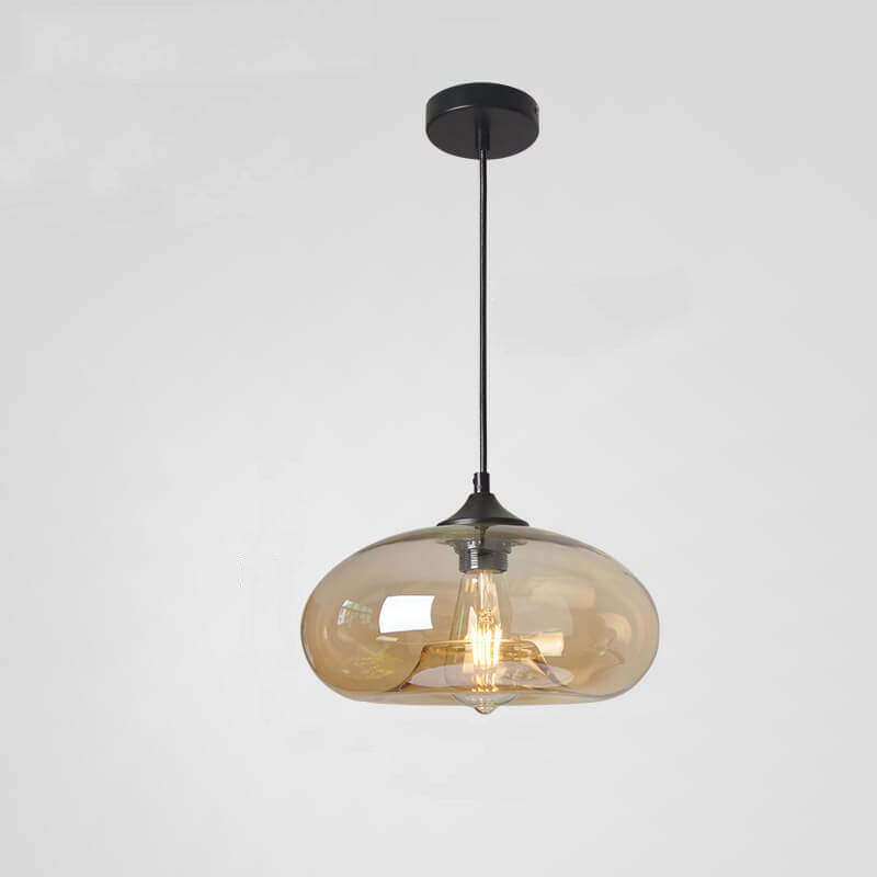 Colored Glass Oval Pendant Light