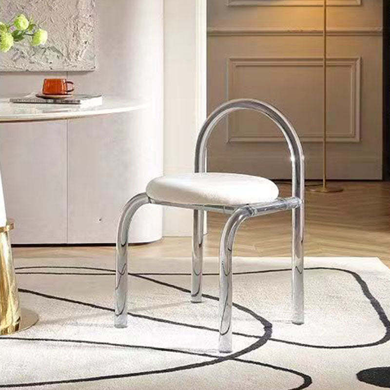 Nordic Acrylic Velvet Round Arched Dining Chair — Blue