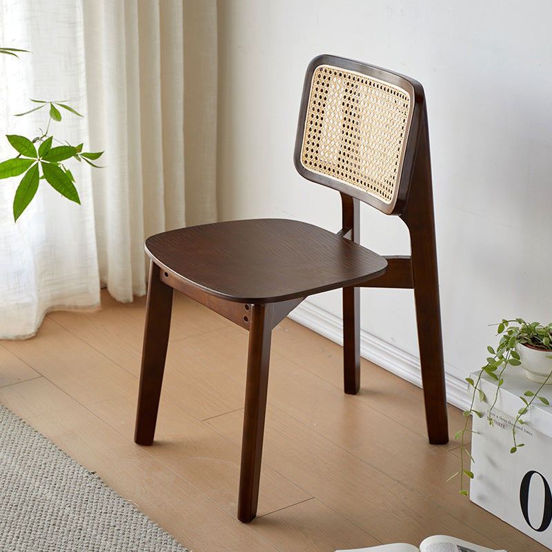 Minimalist Skeleton Wood Rattan Dining Chair