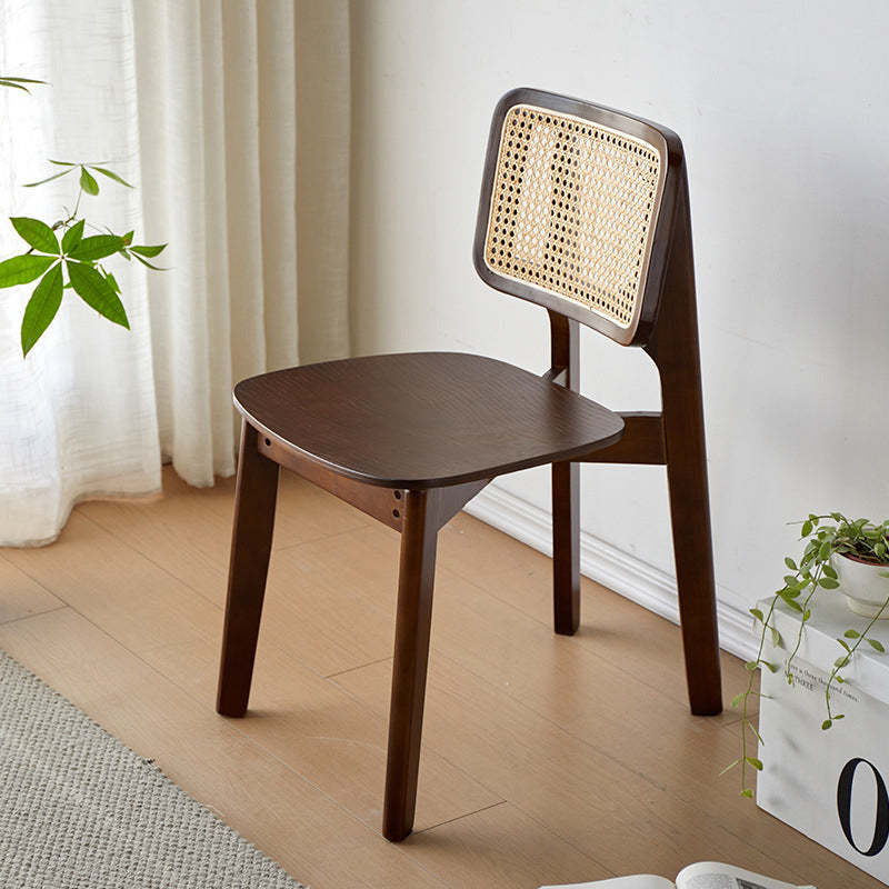 Minimalist Skeleton Wood Rattan Dining Chair