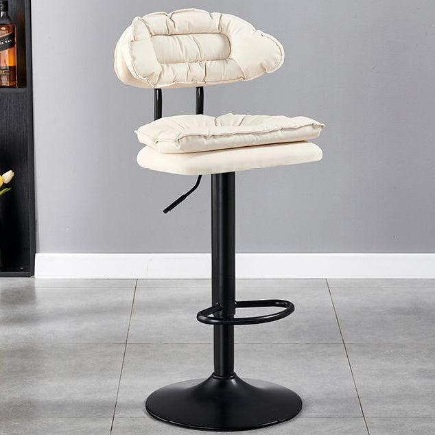 Modern Fabric Iron Semicircular Counter Stool — Low / Pink / Black