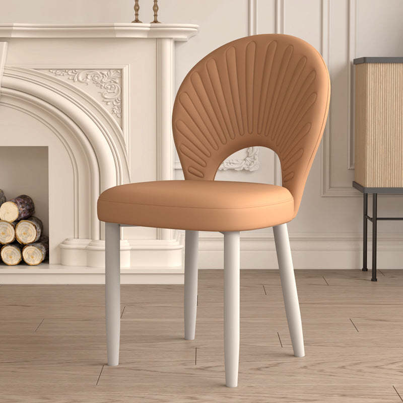 Lighom minimalist half-round gray dining chairs & benches in leather iron