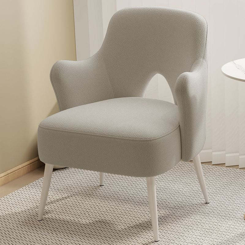 Minimalist Curved Wood Metal Accent Chair — Gold Legs - Light Pink