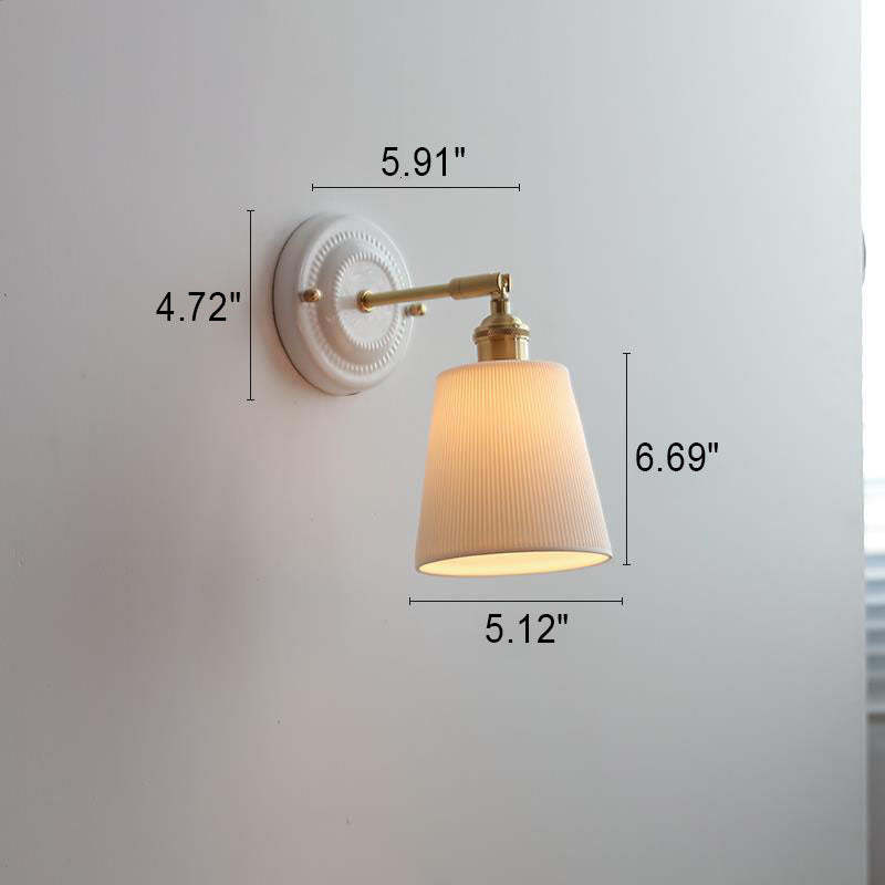Vintage Japanese Ceramic Brass Sconce — J / 110V-120V For US/CA